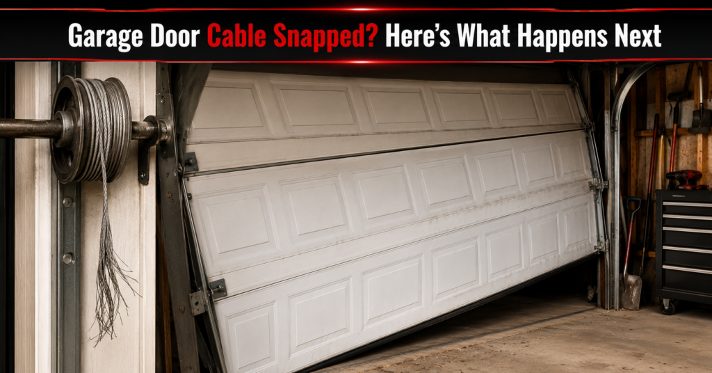 Snapped garage door cable