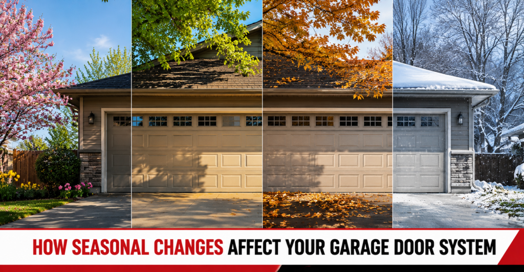 Garage door affected by seasonal changes